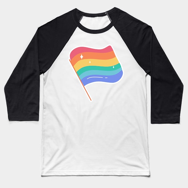 Pride Flag Sticker Baseball T-Shirt by MimicGaming